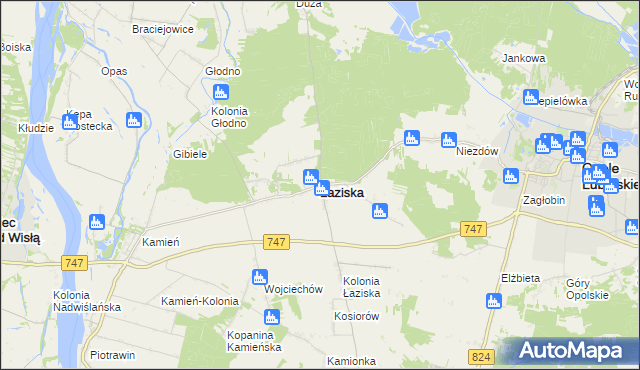 mapa Łaziska powiat opolski, Łaziska powiat opolski na mapie Targeo