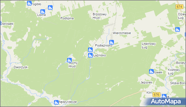 mapa Łaźnisko, Łaźnisko na mapie Targeo