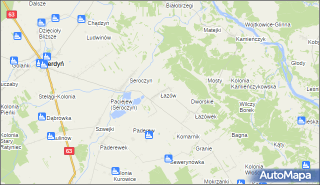 mapa Łazów gmina Sterdyń, Łazów gmina Sterdyń na mapie Targeo