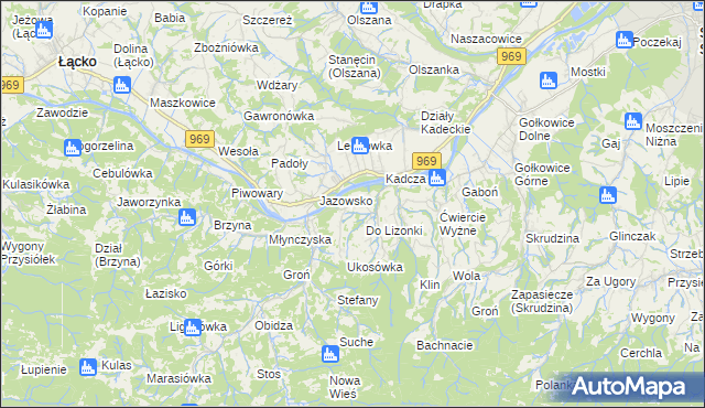 mapa Łazy Brzyńskie, Łazy Brzyńskie na mapie Targeo