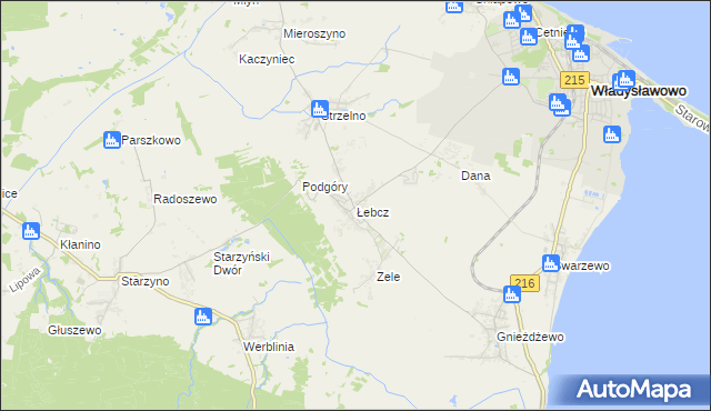 mapa Łebcz, Łebcz na mapie Targeo