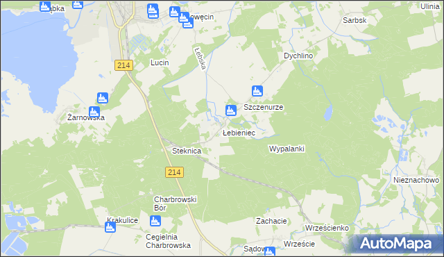 mapa Łebieniec, Łebieniec na mapie Targeo