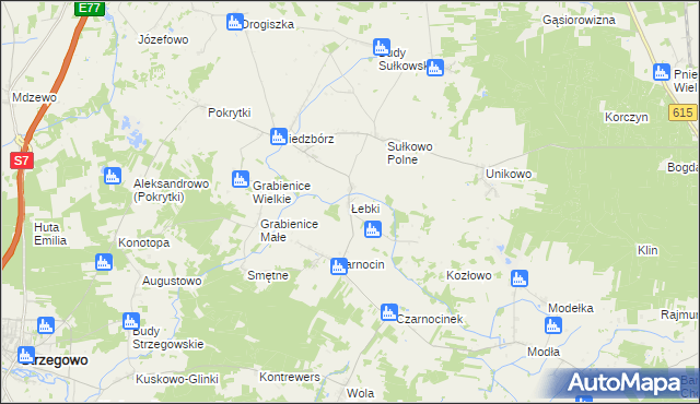 mapa Łebki gmina Strzegowo, Łebki gmina Strzegowo na mapie Targeo