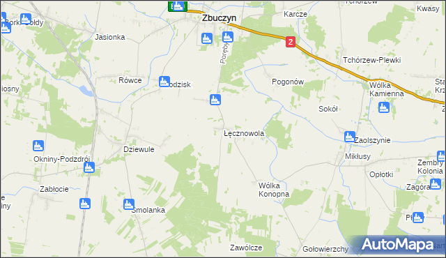 mapa Łęcznowola, Łęcznowola na mapie Targeo