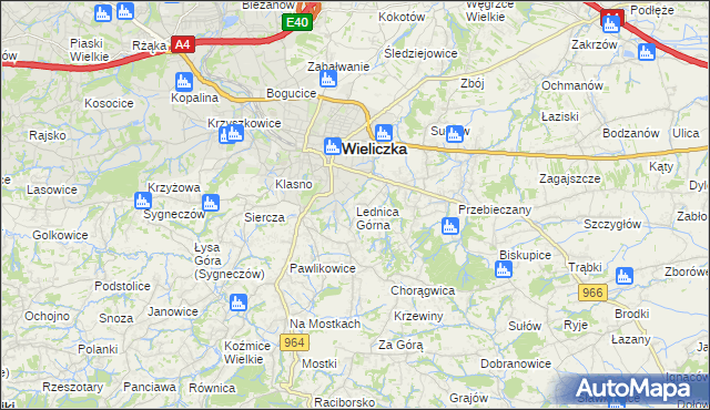 mapa Lednica Górna, Lednica Górna na mapie Targeo