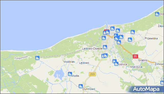 mapa Lędowo-Osiedle, Lędowo-Osiedle na mapie Targeo