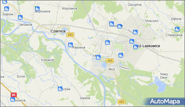 mapa Łęg gmina Jelcz-Laskowice, Łęg gmina Jelcz-Laskowice na mapie Targeo