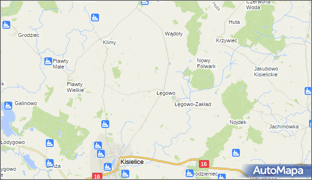 mapa Łęgowo gmina Kisielice, Łęgowo gmina Kisielice na mapie Targeo