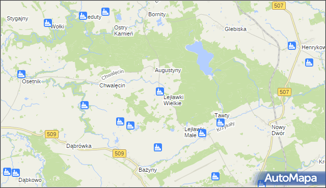 mapa Lejławki Wielkie, Lejławki Wielkie na mapie Targeo