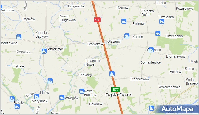 mapa Lekarcice Stare, Lekarcice Stare na mapie Targeo