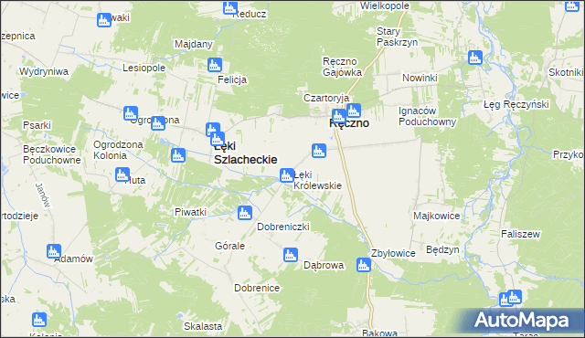 mapa Łęki Królewskie, Łęki Królewskie na mapie Targeo