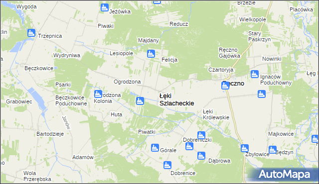 mapa Łęki Szlacheckie, Łęki Szlacheckie na mapie Targeo