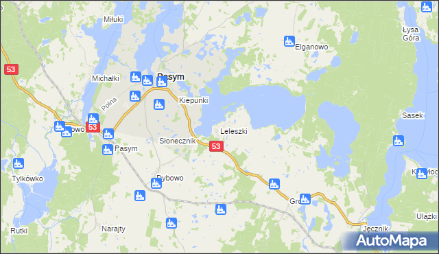 mapa Leleszki, Leleszki na mapie Targeo