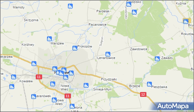 mapa Lenartowice gmina Pleszew, Lenartowice gmina Pleszew na mapie Targeo