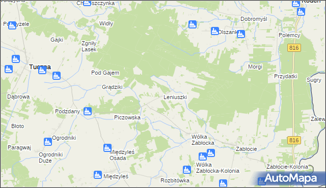 mapa Leniuszki, Leniuszki na mapie Targeo