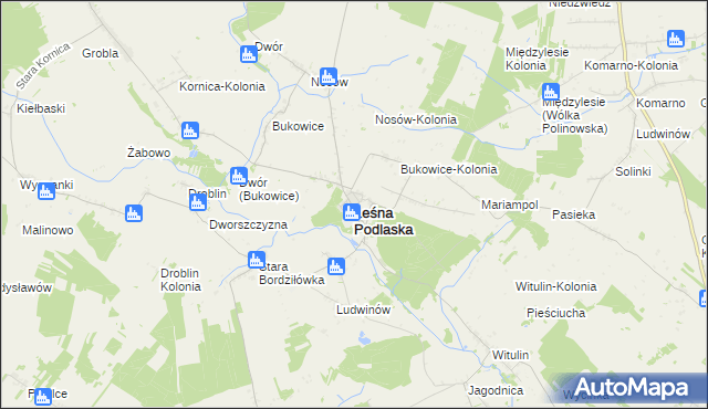 mapa Leśna Podlaska, Leśna Podlaska na mapie Targeo