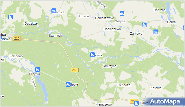 mapa Leśnia, Leśnia na mapie Targeo