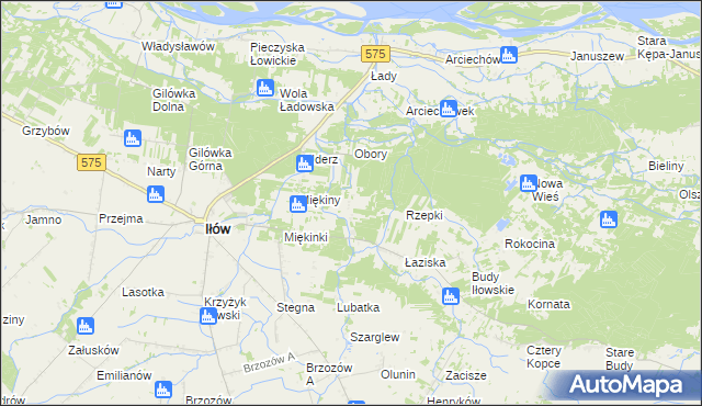 mapa Leśniaki gmina Iłów, Leśniaki gmina Iłów na mapie Targeo