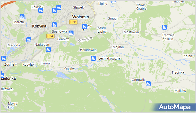 mapa Leśniakowizna, Leśniakowizna na mapie Targeo