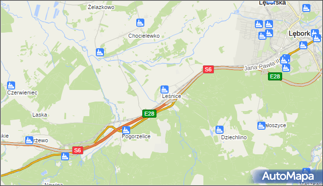 mapa Leśnice, Leśnice na mapie Targeo