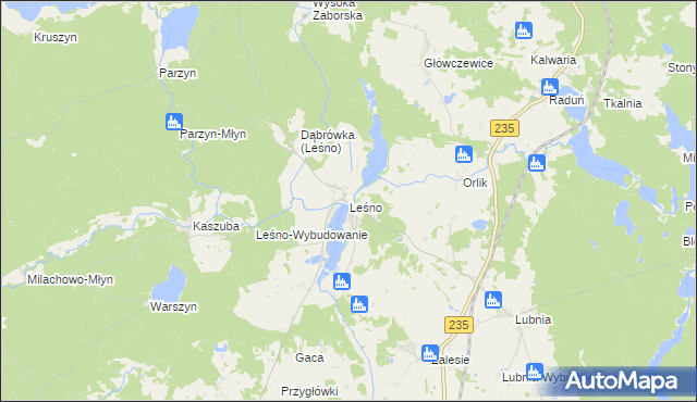 mapa Leśno gmina Brusy, Leśno gmina Brusy na mapie Targeo