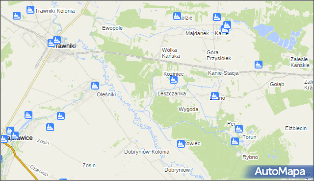 mapa Leszczanka gmina Rejowiec Fabryczny, Leszczanka gmina Rejowiec Fabryczny na mapie Targeo