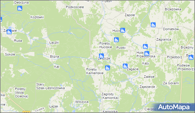 mapa Leszcze gmina Niwiska, Leszcze gmina Niwiska na mapie Targeo