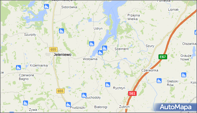 mapa Leszczewo gmina Jeleniewo, Leszczewo gmina Jeleniewo na mapie Targeo