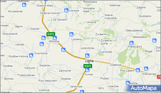 mapa Leszczków, Leszczków na mapie Targeo