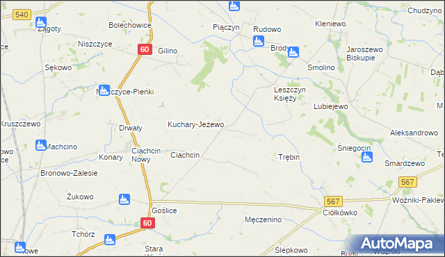 mapa Leszczyn Szlachecki, Leszczyn Szlachecki na mapie Targeo