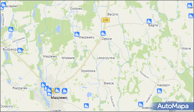 mapa Leszczynka, Leszczynka na mapie Targeo