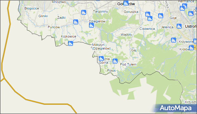 mapa Leszna Górna, Leszna Górna na mapie Targeo