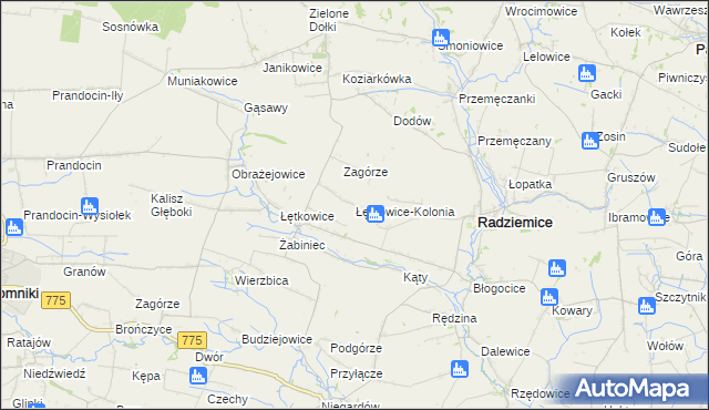 mapa Łętkowice-Kolonia, Łętkowice-Kolonia na mapie Targeo