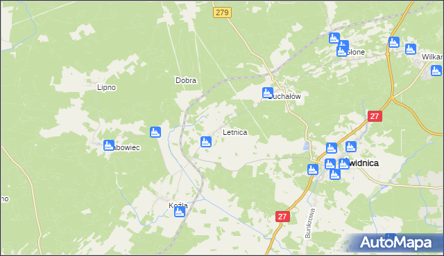 mapa Letnica, Letnica na mapie Targeo