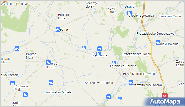 mapa Łętownica, Łętownica na mapie Targeo