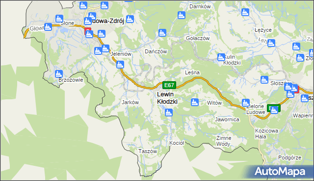 mapa Lewin Kłodzki, Lewin Kłodzki na mapie Targeo