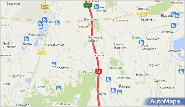 mapa Leżajna, Leżajna na mapie Targeo