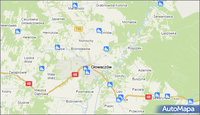 mapa Leżenice, Leżenice na mapie Targeo