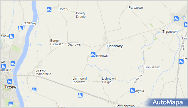 mapa Lichnówki, Lichnówki na mapie Targeo