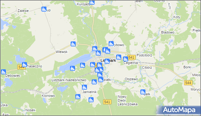 mapa Lidzbark, Lidzbark na mapie Targeo