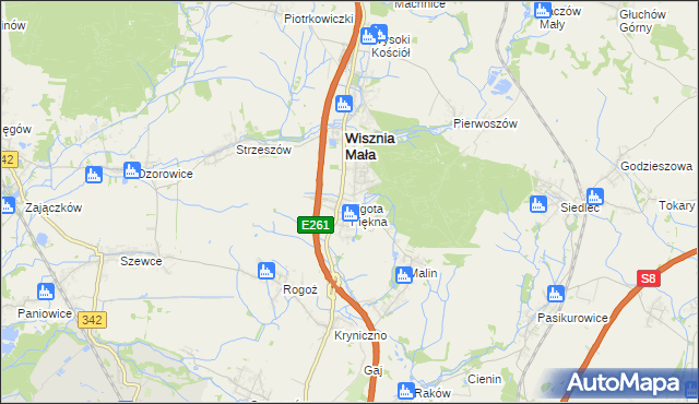 mapa Ligota Piękna, Ligota Piękna na mapie Targeo