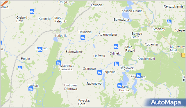 mapa Linówek gmina Krasnopol, Linówek gmina Krasnopol na mapie Targeo