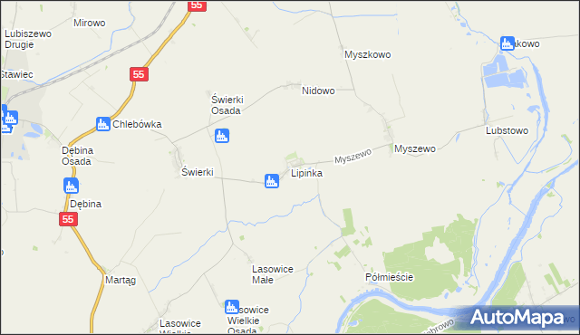 mapa Lipinka gmina Nowy Staw, Lipinka gmina Nowy Staw na mapie Targeo