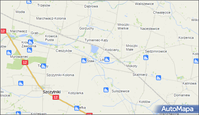 mapa Lipka gmina Szczytniki, Lipka gmina Szczytniki na mapie Targeo