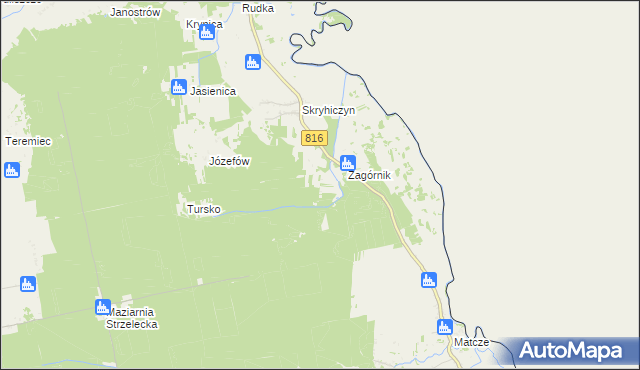 mapa Lipniki gmina Dubienka, Lipniki gmina Dubienka na mapie Targeo