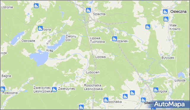 mapa Lipowa gmina Śliwice, Lipowa gmina Śliwice na mapie Targeo
