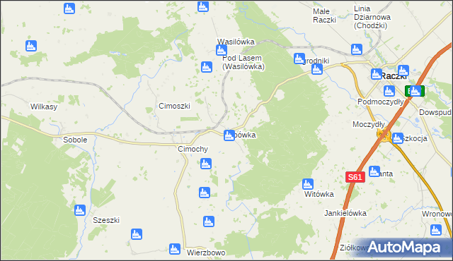 mapa Lipówka gmina Raczki, Lipówka gmina Raczki na mapie Targeo