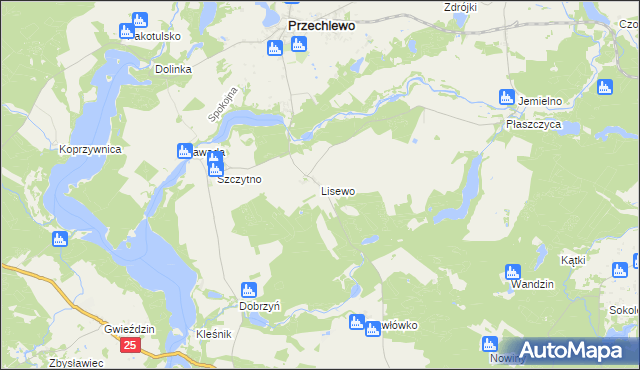 mapa Lisewo gmina Przechlewo, Lisewo gmina Przechlewo na mapie Targeo