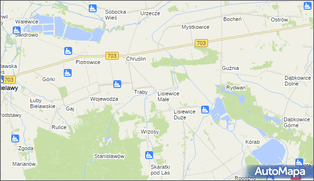 mapa Lisiewice Małe, Lisiewice Małe na mapie Targeo