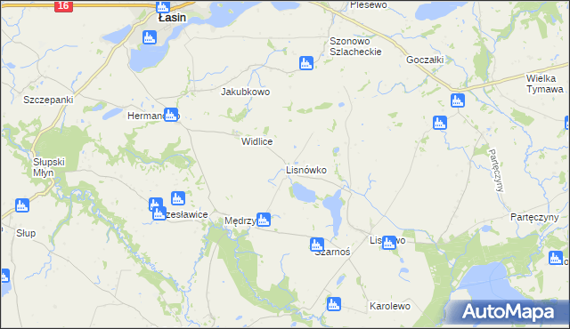 mapa Lisnówko, Lisnówko na mapie Targeo